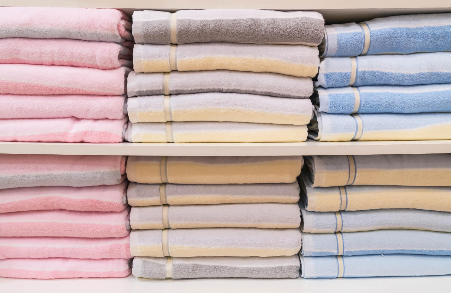 Neatly stacked towels